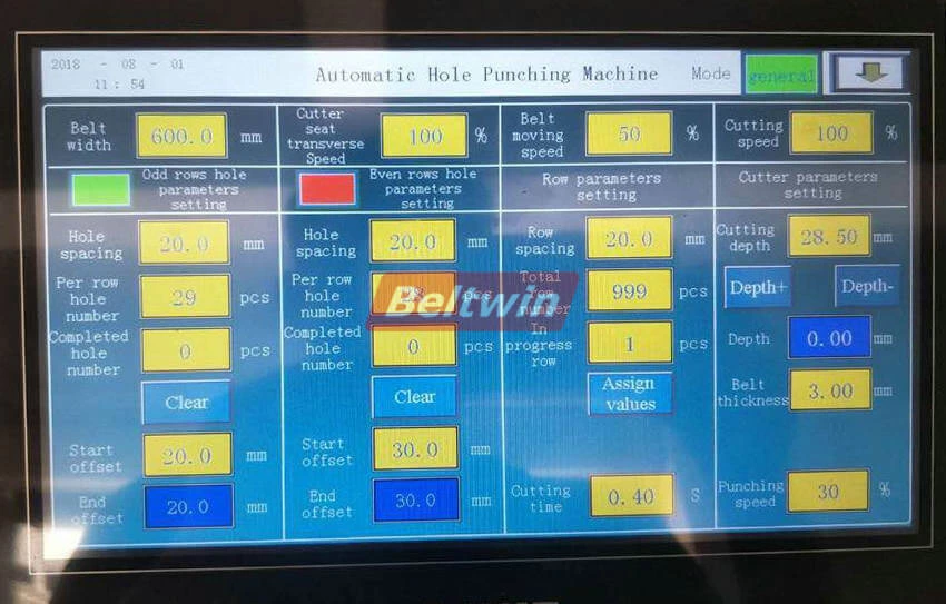 Máquina Perforadora de cinta transportadora de 2000 mm de ancho para cinta de Caucho/PU/PVC