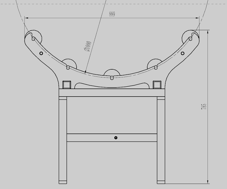 Rack con Rodillos para Rollos de Material de Banda Transportadora PVC PU
