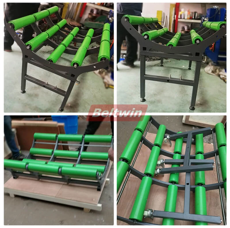Rack con Rodillos para Rollos de Material de Banda Transportadora PVC PU