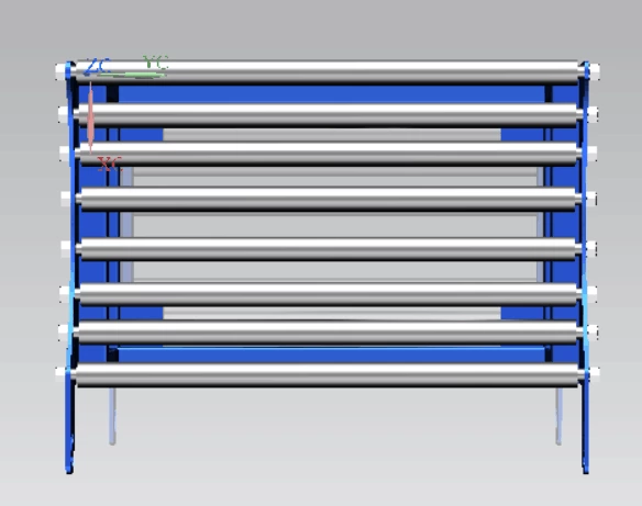 Rack con Rodillos para Rollos de Material de Banda Transportadora PVC PU
