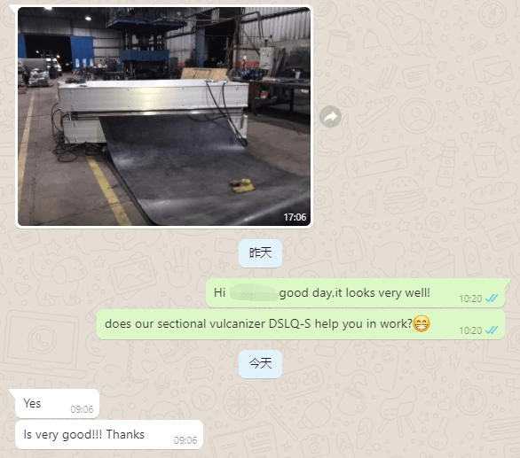 Buena retroalimentación del cliente argentino para vulcanizador