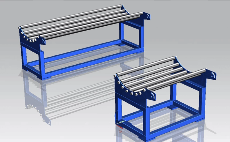 Rack con Rodillos para Rollos de Material de Banda Transportadora PVC PU