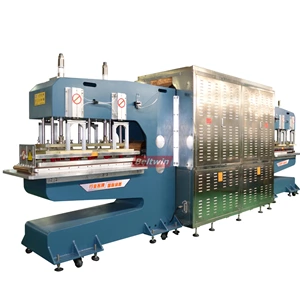 Máquina de soldadura de alta frecuencia de 25KW para cinta de correr, empalme de correa de PVC PU y flanco de soldadura, guía