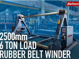Bobinador de cinturón de goma de servicio pesado para 6 toneladas Video del rollo